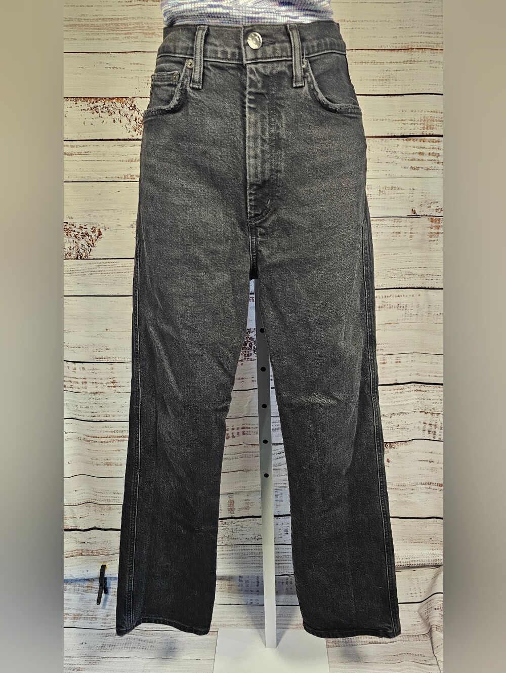 AGOLDE 90s Pinch Waist High Rise Straight Jeans Size 26 Washed Black